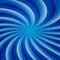 Blue and white rotating hypnosis spiral. Optical illusion. Hypnotic psychedelic vector illustration. Twirl abstract background.