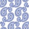 Blue and white seamless pattern. Ornament paisley for textiles,