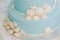 Blue and White Seashell Cake