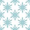 Blue and white snowflakes geometric christmas seamless pattern, vector