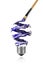 Blue white spiral paint trace and paintbrush made light bulb
