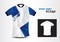 Blue and white sport shirt design polygon vector illustration
