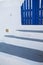 Blue and white stairs, architectural detail in Oia, Santorini, Greece