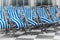 Blue and white striped deckchairs