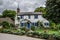 Blue and white traditional english cottage