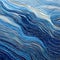 Blue And White Wavy Lines: Abstract Painting Inspired By Intricate Landscapes