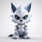 Blue And White Z Wolf Creature: Playful Character Design In 8k 3d