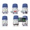 Blue whiteboard marker Programmer cute cartoon character with