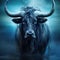 Blue wildebeest Connochaetes taurinus, black and white  Made With Generative AI illustration