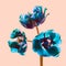 Blue wilted tulips , stylized still picture