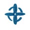 Blue Wind turbine icon isolated on transparent background. Wind generator sign. Windmill for electric power production.