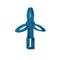 Blue Wind turbine icon isolated on transparent background. Wind generator sign. Windmill for electric power production.