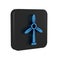 Blue Wind turbine icon isolated on transparent background. Wind generator sign. Windmill for electric power production