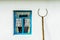 Blue window and oven fork