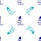 Blue Windsurfing icon isolated seamless pattern on white background. Vector Illustration