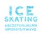 blue winter font. alphabet with cross-hatched letters like traces of skates on the ice.