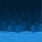 Blue winter night near the spruce forest. Vector background illustration.