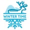 Blue wintertime sticker