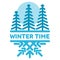 Blue wintertime sticker