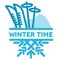 Blue wintertime sticker