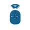 Blue Wireless computer mouse icon isolated on transparent background. Optical with wheel symbol.