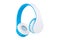 Blue wireless headphones on white