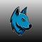 Blue wolf mascot vector illustration
