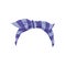 Blue women headband or bandana template, realistic vector illustration isolated.