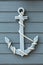 Blue wooden anchor