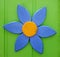 Blue wooden daisy decoration