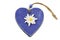 Blue wooden heart shape with eidelweiss flower