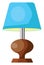 Blue wooden lamp, icon