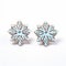 Blue Wooden Snowflake Earrings - Light Sky-blue And Light Brown