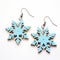 Blue Wooden Snowflake Earrings - Pop-culture Infused, High Detail Design
