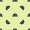Blue Worker safety helmet icon isolated seamless pattern on yellow background. Vector Illustration