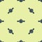 Blue Wrist watch icon isolated seamless pattern on yellow background. Wristwatch icon. Vector Illustration