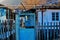 Blue wrought-iron gate, village, Crimea.