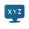 Blue XYZ Coordinate system icon isolated on transparent background. XYZ axis for graph statistics display.