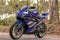 Blue Yamaha motorcycle 125 cc