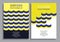 Blue yellow book cover templates with optical motion illusion design