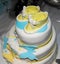 Blue and yellow cake