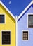 Blue and yellow houses
