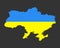 Blue yellow map of Ukraine vector symbol. Ukrainian map in the colors of a UA flag. Vector illustrator EPS 10