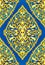 Blue and yellow oriental pattern