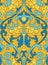 Blue and yellow oriental pattern