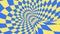 Blue and yellow psychedelic optical illusion. Abstract hypnotic background.