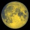 Blue with yellow realistic fantasy moon. Twenty five colors.