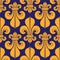 Blue & yellow seamless pattern heraldry royal lily.
