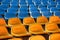 Blue and yellow seats