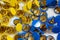 Blue and Yellow Thumbtacks